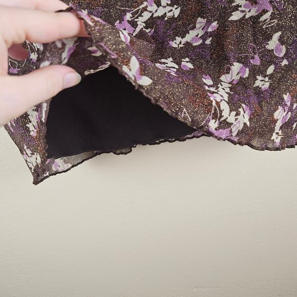 Y2k Ninewest V Neck Floral Top Blouse - Picture 3 of 7
